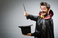 Funny magician man with wand Royalty Free Stock Photo