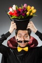 Funny magician man with wand Royalty Free Stock Photo