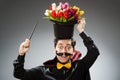 Funny magician man with wand Royalty Free Stock Photo