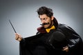 Funny magician man with wand Royalty Free Stock Photo