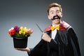 Funny magician with wand Royalty Free Stock Photo