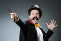 Funny magician with wand Royalty Free Stock Photo