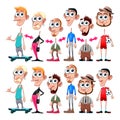Funny male avatars with interchangeable heads and bodies Royalty Free Stock Photo