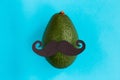 Funny male silhouette pattern on the blue background. movember Royalty Free Stock Photo