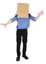 Funny man with box on head Royalty Free Stock Photo