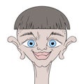 Funny man face with long neck Royalty Free Stock Photo