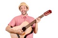 Funny man with guitar