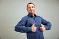 Funny man with thumbs up Royalty Free Stock Photo