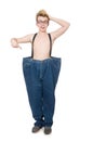 Funny man with trousers Royalty Free Stock Photo