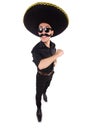 Funny man wearing mexican sombrero hat isolated Royalty Free Stock Photo