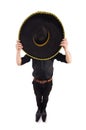 Funny man wearing mexican sombrero hat Royalty Free Stock Photo