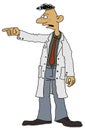Funny man in a white coat Royalty Free Stock Photo
