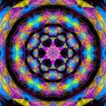 Rainbow funny mandala or indigo arabesque