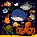 Funny marine life collection