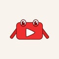Funny Mascot Youtube Channel in Red and White