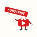 Funny Mascot Youtube Channel Subscribe Button