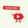 Funny Mascot Youtube Channel Subscribe Button