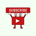Funny Mascot Youtube Channel Subscribe Button