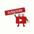 Funny Mascot Youtube Channel Subscribe Button