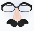 Funny mask. eyebrow, glasses, nose and mustache