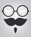 Funny mask retro sunglasses and mustache