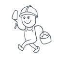 Funny mason worker draw