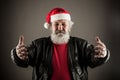 Funny mature man dressed as Santa