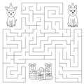 Funny maze for children. Dogs are looking for gifts.