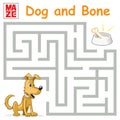 Funny Maze Game: Cartoon Dog Find the Bone Royalty Free Stock Photo