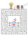 Funny maze game for Preschool Children. Illustration of logical