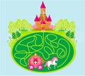 Funny maze game - princess waits in a castle