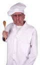 Funny Mean Mad Angry Cook Chef Isolated on White