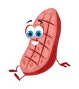 Funny meat stake on white background, funny character collection