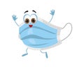 Funny medical mask, modern flat vector illustration Royalty Free Stock Photo