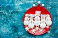 Funny meringue snowman food art idea for kids