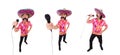 The funny mexican with sombrero hat Royalty Free Stock Photo