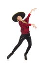 Funny mexican woman wearing sombrero Royalty Free Stock Photo