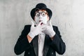 Funny mime actor with makeup mask Royalty Free Stock Photo