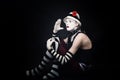 Funny mime on black background Royalty Free Stock Photo