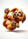 Funny mischievous cartoon puppy