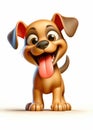 Funny mischievous cartoon puppy