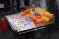 Fake money for sale to be placed as offerings at graves, Yichang China 