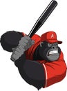 Funny monkey ballplayer