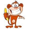 Funny monkey with banana Royalty Free Stock Photo