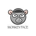 Funny monkey face. Sketch for your design. Childish style Royalty Free Stock Photo