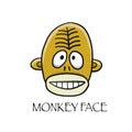 Funny monkey face. Sketch for your design. Childish style Royalty Free Stock Photo