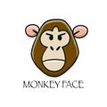 Funny monkey face. Sketch for your design. Childish style Royalty Free Stock Photo