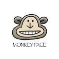 Funny monkey face. Sketch for your design. Childish style Royalty Free Stock Photo