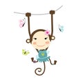 Funny monkey girl for your design