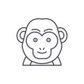 Funny monkey line icon concept. Funny monkey vector linear illustration, symbol, sign